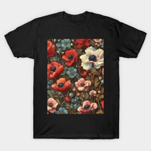 anemone and poppy flower pattern 12 T-Shirt